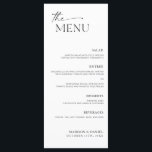 Minimalistisch menu Bindruimte<br><div class="desc">Dit minimalistische diner past bij elke trouwstijl!</div>