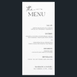 Minimalistisch menu Bindruimte<br><div class="desc">Dit minimalistische diner past bij elke trouwstijl!</div>