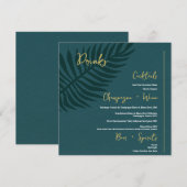 Minimalistisch menu Blauwe handpalmen met Drinken  (Voorkant / Achterkant)