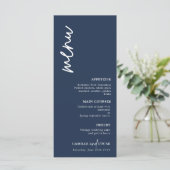 Minimalistisch menu Blauwe marineverbinding (Staand voorkant)