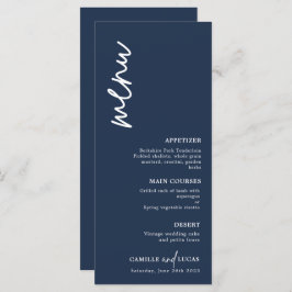 Minimalistisch menu Blauwe marineverbinding