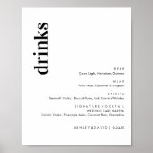 Minimalistisch menu Bold Wedbalk | Menu Drink Poster (Voorkant)