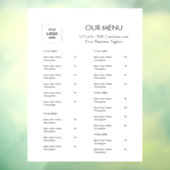 Minimalistisch Menu | Cafe & Catering met Eigen Lo Raamsticker (Vel 3)