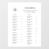 Minimalistisch Menu | Cafe & Catering met Eigen Lo Raamsticker (Vel)