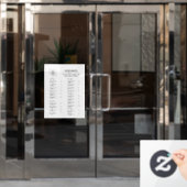 Minimalistisch Menu | Cafe & Catering met Eigen Lo Raamsticker (Kantoordeur)