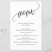 Minimalistisch menu Calligrafie zwart-wit (Voorkant)