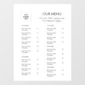 Minimalistisch Menu | Catering & Café met Eigen Lo Raamsticker (Vel)