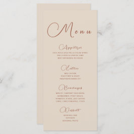 Minimalistisch menu Earthy Beige