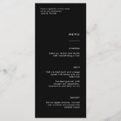Minimalistisch menu Eenvoudige zwarte bruiloft (Voorkant)
