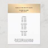 Minimalistisch menu Faux Gold White Beauty Salon (Voorkant)