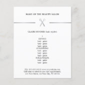 Minimalistisch menu Faux Silver Scissor Haarstylis (Voorkant)