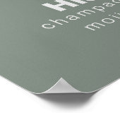 Minimalistisch menu Formele groene bruiloft met le Poster (Hoek)