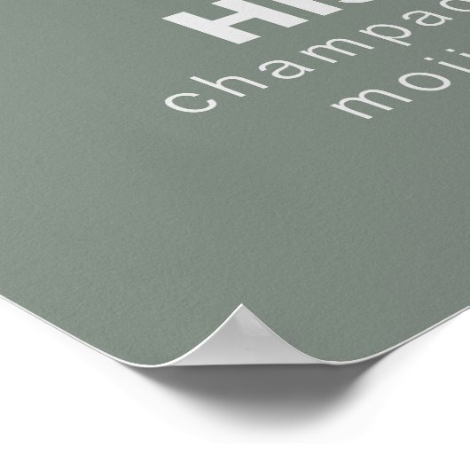 Minimalistisch menu Formele groene bruiloft met le Poster (Hoek)