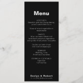 Minimalistisch menu Formele zwarte bruiloft van le (Voorkant)