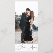 Minimalistisch menu Handscript Tekst en Photo brui (Achterkant)