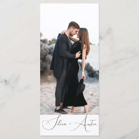 Minimalistisch menu Handscript Tekst en Photo brui (Achterkant)