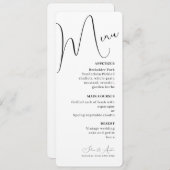 Minimalistisch menu Handscript Tekst en Photo brui (Voorkant / Achterkant)