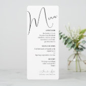 Minimalistisch menu Handscript Tekst en Photo brui (Staand voorkant)