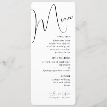 Minimalistisch menu Handscript Tekst en Photo brui
