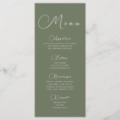 Minimalistisch menu in saliegroen (Voorkant)