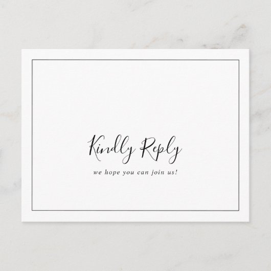 Minimalistisch menu Keuze RSVP-Briefkaart (Voorkant)