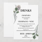 Minimalistisch menu met Drinken voor zwevende riem (Voorkant / Achterkant)