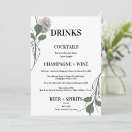 Minimalistisch menu met Drinken voor zwevende riem