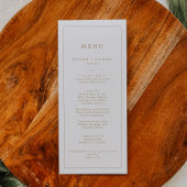 Minimalistisch menu met gouden tipografie Weddensc