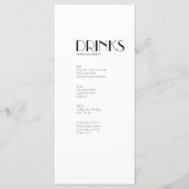 Minimalistisch menu Modern Art Deco diner en drink (Achterkant)