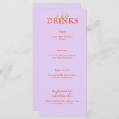 Minimalistisch menu Modern Wedbalk | Menu Drink (Voorkant / Achterkant)