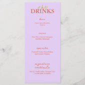 Minimalistisch menu Modern Wedbalk | Menu Drink (Voorkant)