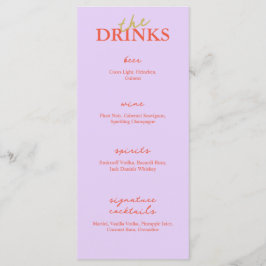 Minimalistisch menu Modern Wedbalk | Menu Drink