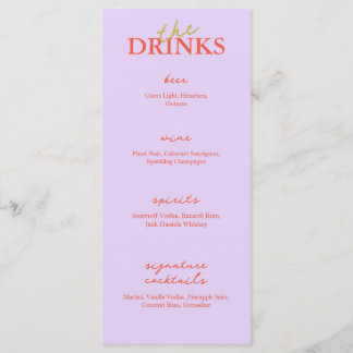 Minimalistisch menu Modern Wedbalk | Menu Drink