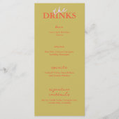 Minimalistisch menu Modern Wedbalk | Menu Drink (Voorkant)
