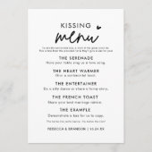 Minimalistisch menu Moderne bruiloft (Voorkant)