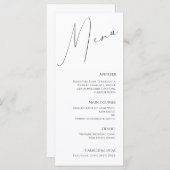 Minimalistisch menu Moderne bruiloft van script (Voorkant / Achterkant)