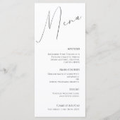 Minimalistisch menu Moderne bruiloft van script (Voorkant)