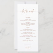 Minimalistisch menu + Opmerking | Weddenschap Napk (Achterkant)