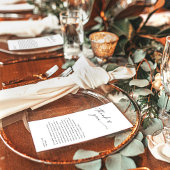 Minimalistisch menu + Opmerking | Weddenschap Napk