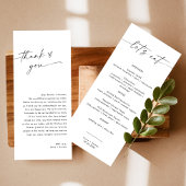 Minimalistisch menu + Opmerking | Weddenschap Napk