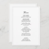 Minimalistisch menu Rustic Elegant Wedding Dinner (Voorkant / Achterkant)