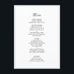 Minimalistisch menu Rustic Elegant Wedding Dinner<br><div class="desc">Minimalistisch Rustic Elegant Black and White Wedding Dinner Menu - U kunt dit eenvoudige en elegante trouwmenu eenvoudig aanpassen en personaliseren. Bewerk opties.</div>