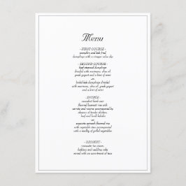 Minimalistisch menu Rustic Elegant Wedding Dinner