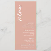 Minimalistisch menu Stusty Pink Wedding (Voorkant)