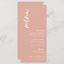 Minimalistisch menu Stusty Pink Wedding