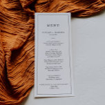 Minimalistisch menu Typografie Weddenschap<br><div class="desc">Deze minimalistische tuinkaart voor een bruiloft is perfect voor een eenvoudige bruiloft. Het moderne romantische ontwerp kenmerkt klassieke zwarte en witte typografie. in elke kleur. Houd het ontwerp eenvoudig en elegant, zoals het is, of personaliseer het door uw eigen grafiek en kunstwerk toe te voegen. Dit menu kan voor een...</div>