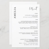 Minimalistisch menu van de Moderne Steekproef met (Voorkant / Achterkant)