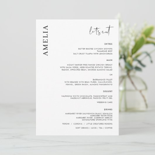 Minimalistisch menu van de Moderne Steekproef met  Kaart (Staand voorkant)