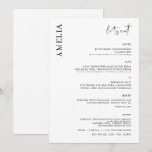 Minimalistisch menu van de Moderne Steekproef met Kaart (Voorkant / Achterkant)