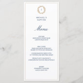 Minimalistisch menu van de Navy Baby Boy Baptism C (Voorkant)